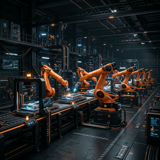 Kuka robotics assembly line